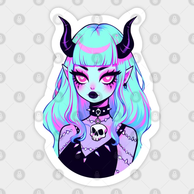 Cute Demon Girl Sticker by DarkSideRunners